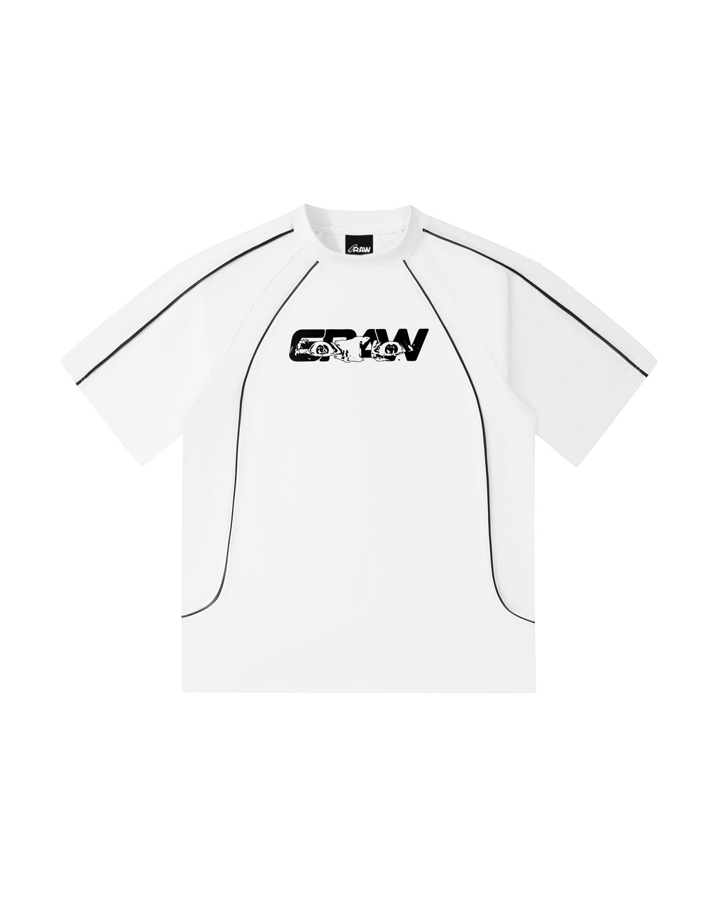 T-Shirt Blanc à couture contrastées 6RW "6Eyes"