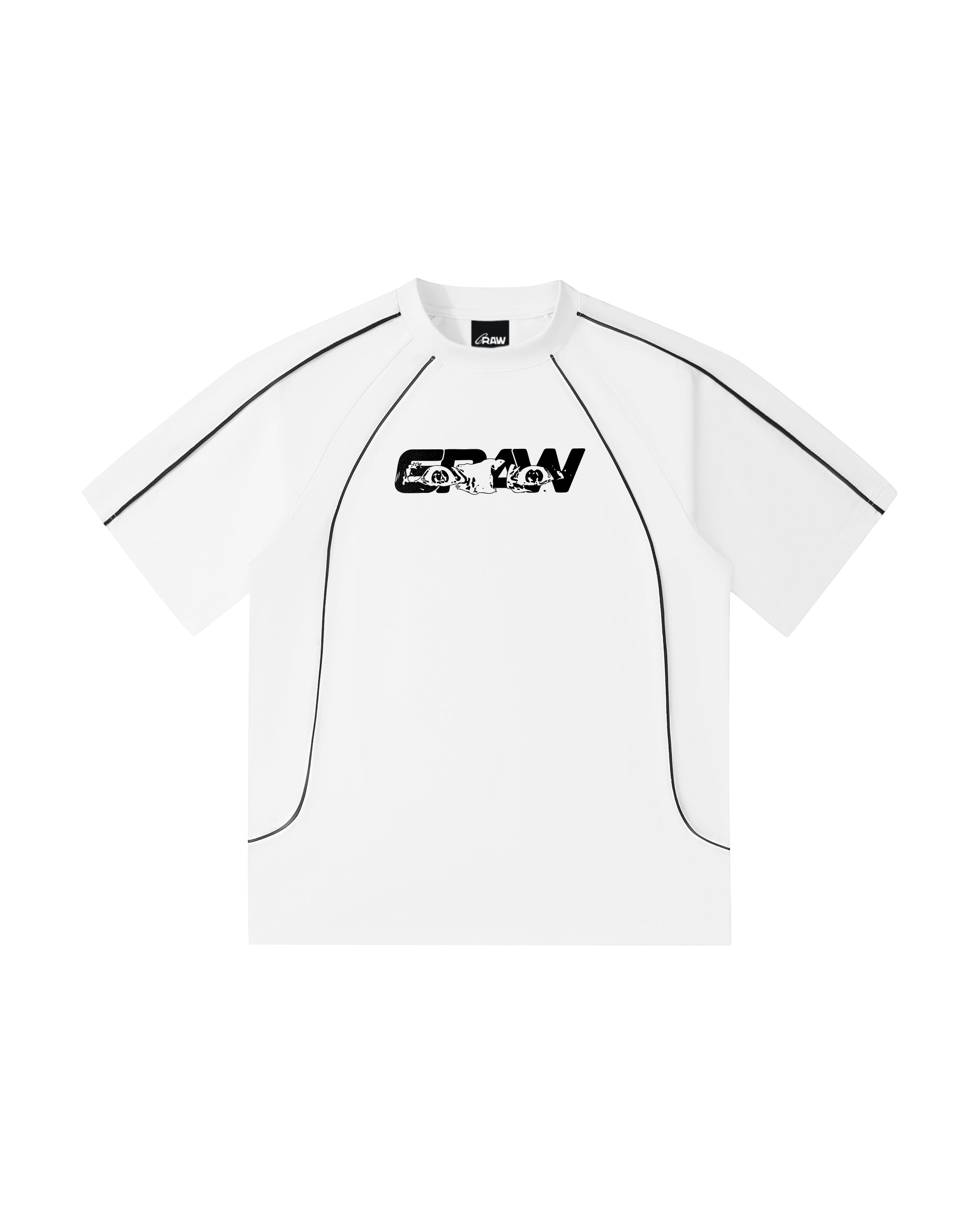 T-Shirt Blanc à couture contrastées 6RW "6Eyes"