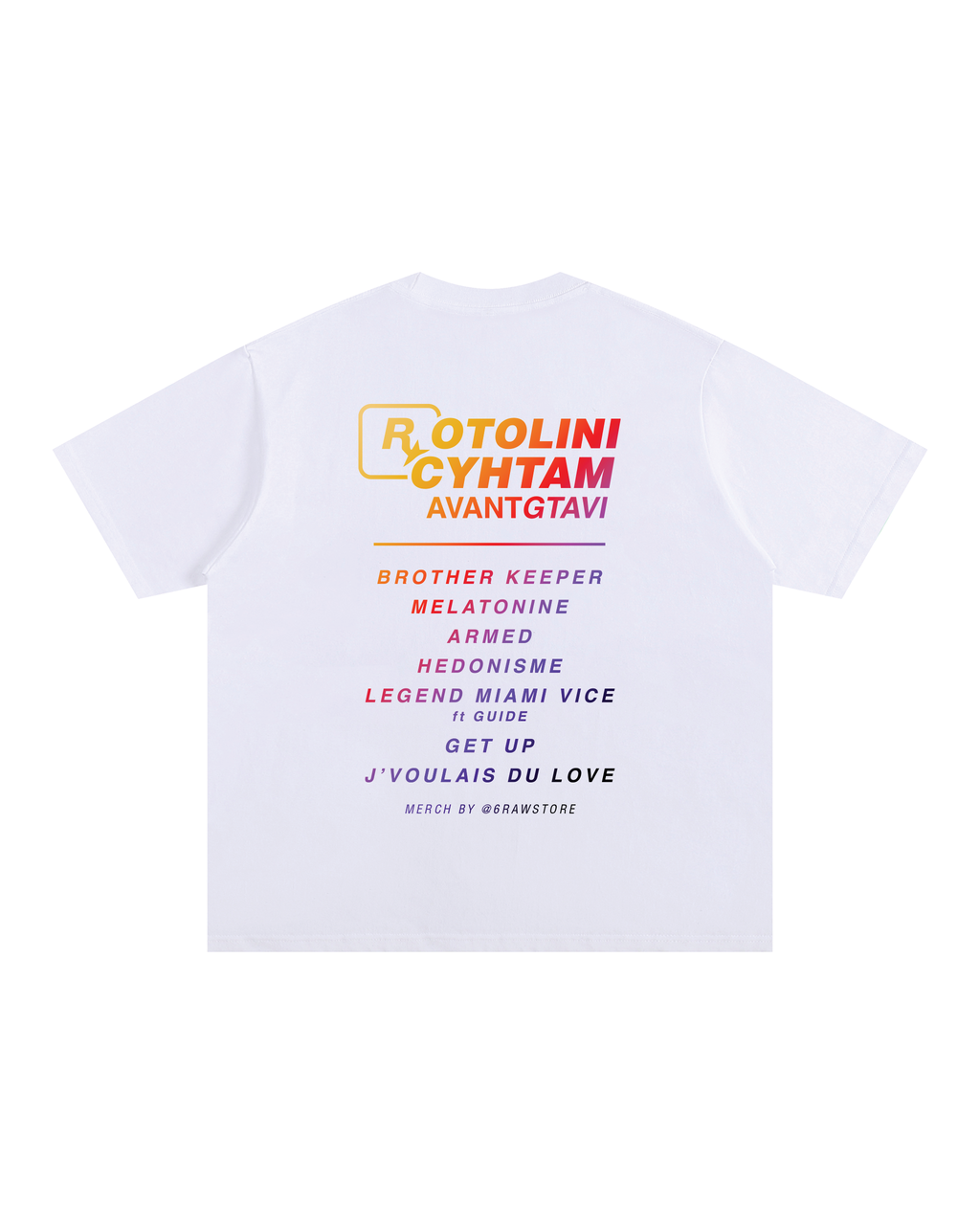 T-shirt Avant GTAVI – Collaboration Rotolini × Cytham × 6raw