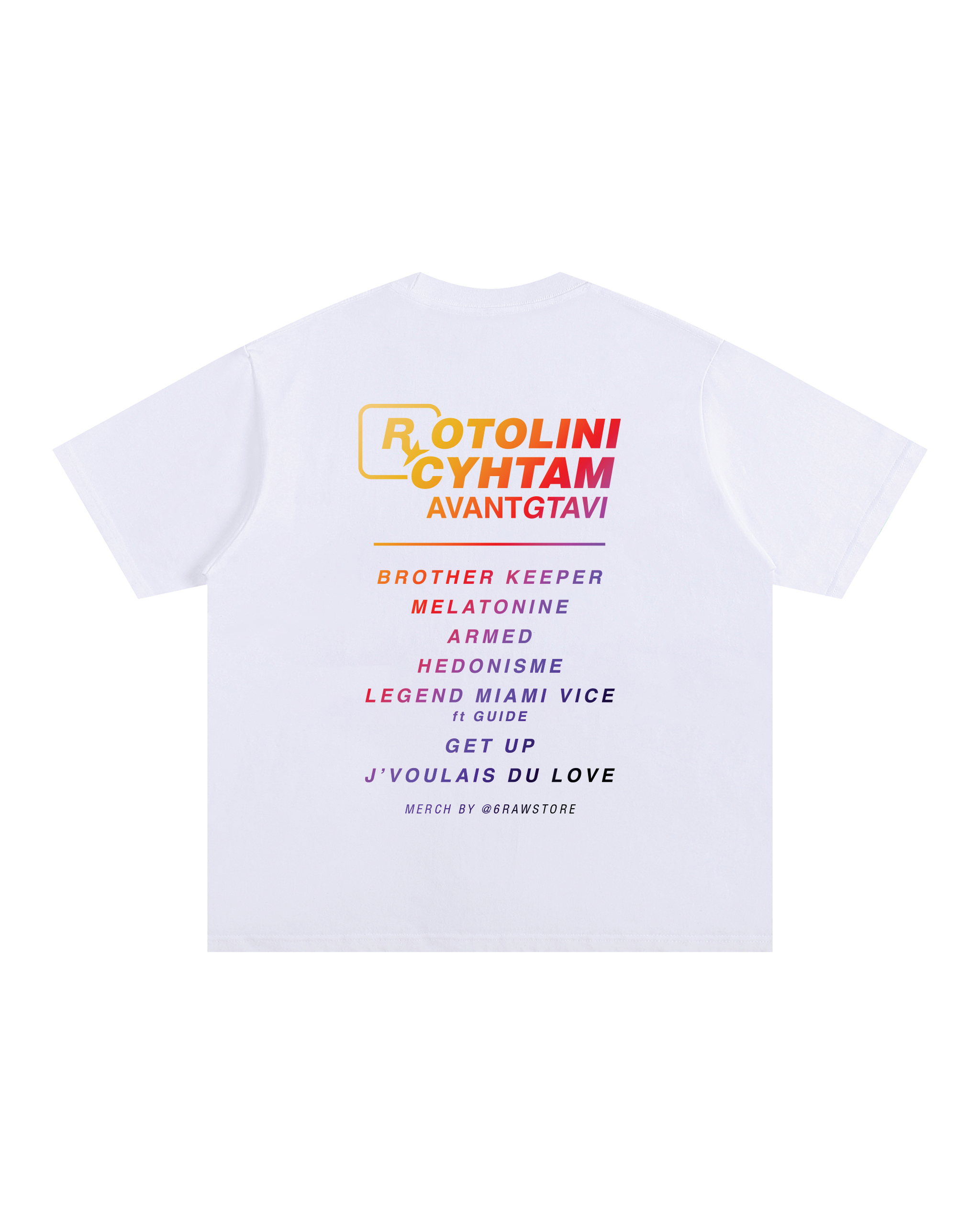 T-shirt Avant GTAVI – Collaboration Rotolini × Cytham × 6raw