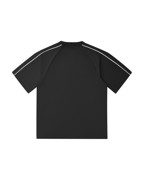 T-shirt Noir à coutures contrastées 6raw "Your6yes"