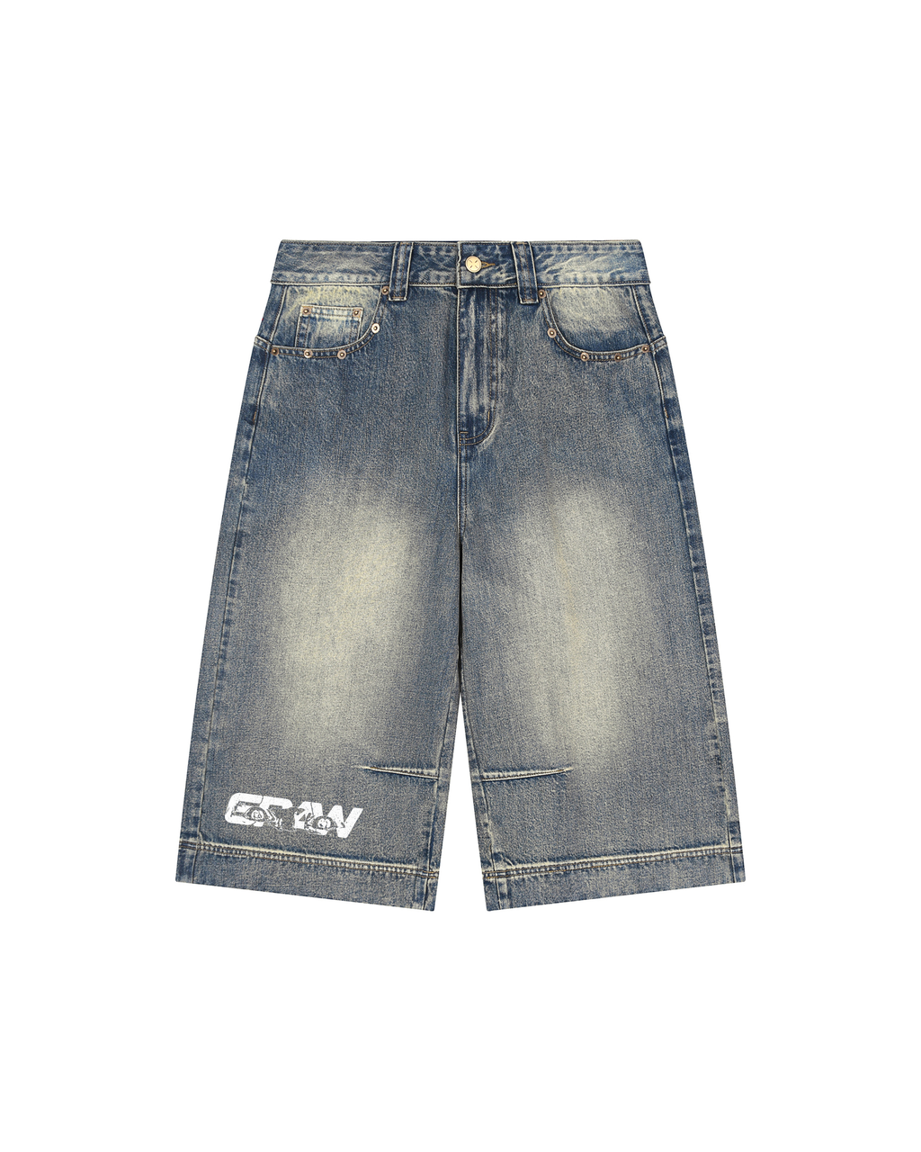 Short en jean baggy délavé vintage 6RW "6eyes"