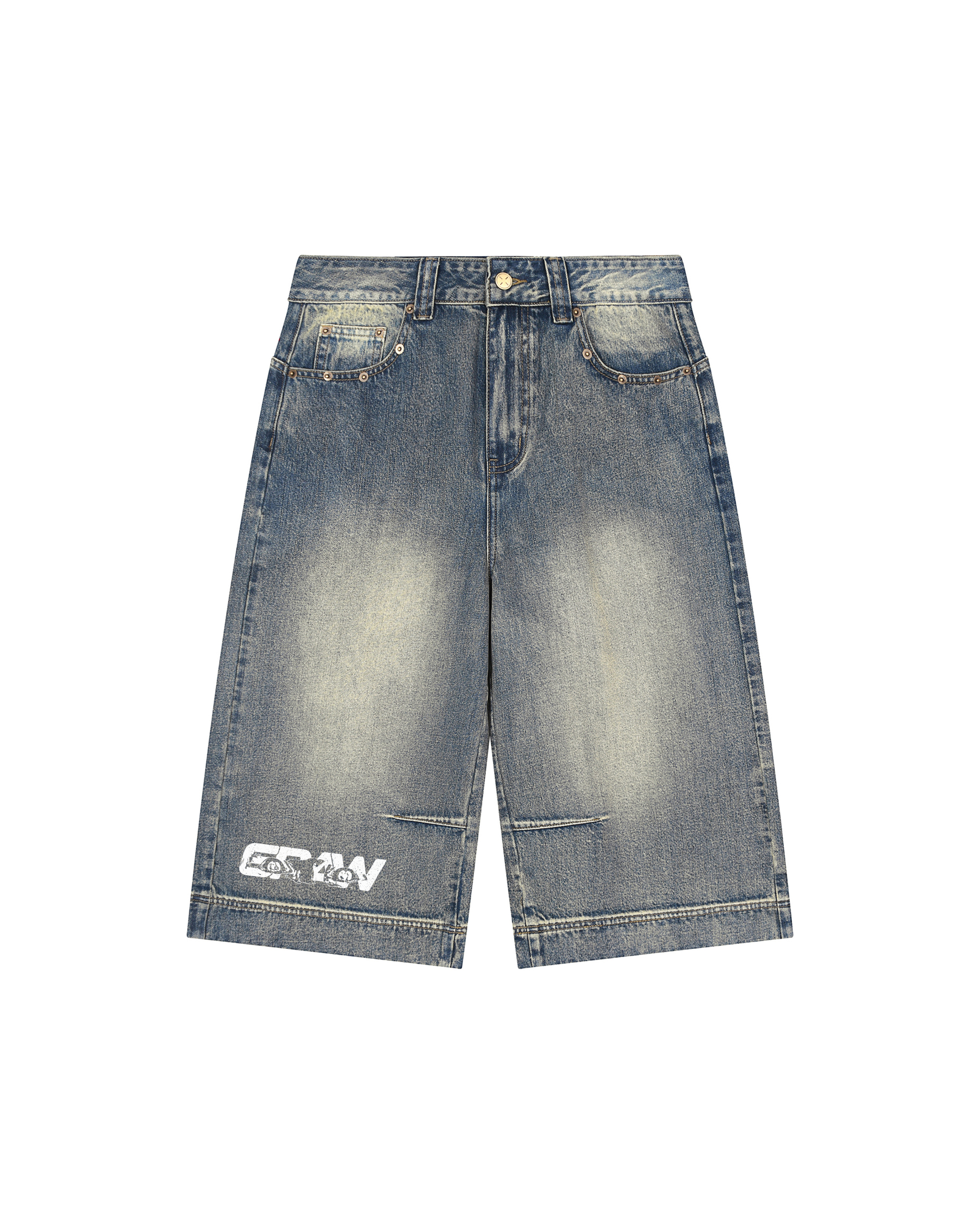 Short en jean baggy délavé vintage 6raw "Your6yes"