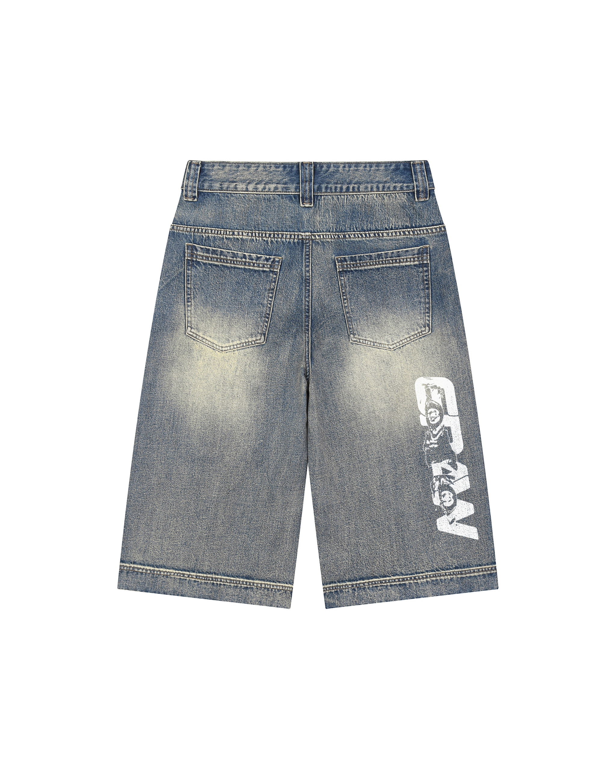 Short en jean baggy délavé vintage 6raw "Your6yes"