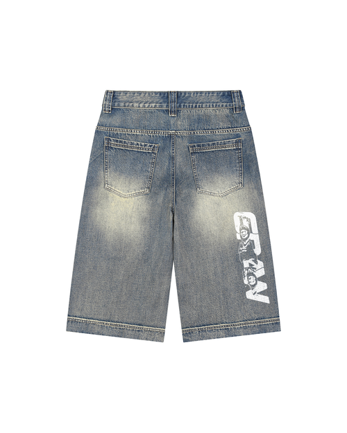 Short en jean baggy délavé vintage 6raw "Your6yes"