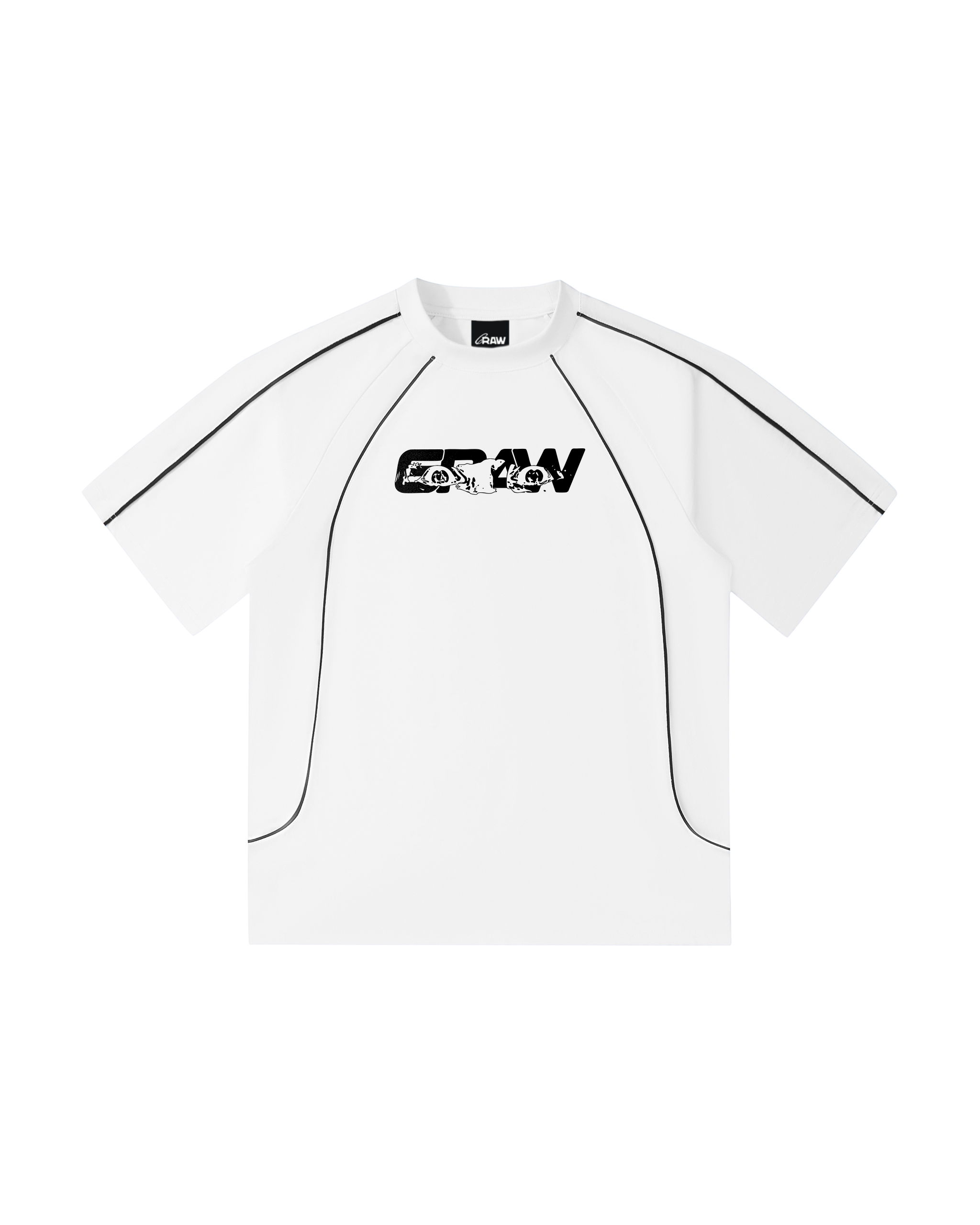 T-shirt Blanc à coutures contrastées 6raw "Your6yes"